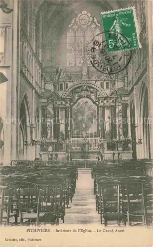AK / Ansichtskarte Pithiviers-le-Vieil 45 Loiret Interieur de l'Eglise Le Grand Autel