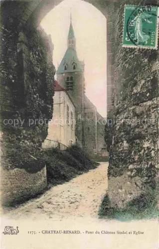 AK / Ansichtskarte Chateau-Renard Montargis 45 Loiret Pont du Chateau feodal et Eglise