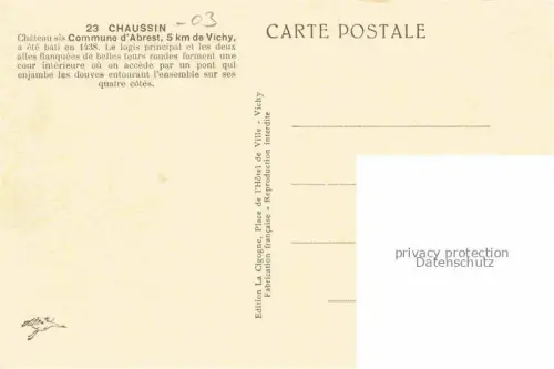 AK / Ansichtskarte Chaussin Abrest VICHY 03 Allier Chateau de Chaussin
