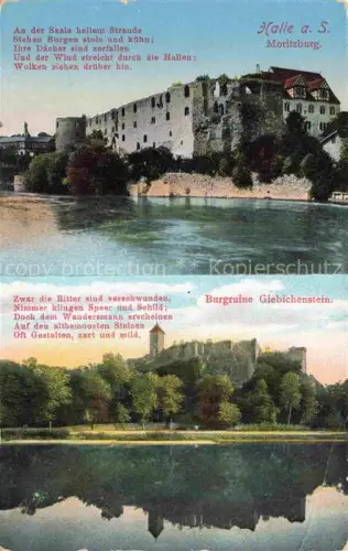 AK / Ansichtskarte HALLE  SAALE Moritzburg Burgruine Giebichenstein Poesie