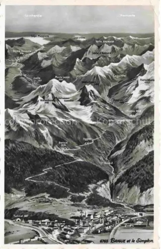 AK / Ansichtskarte BRIGUE Brig VS Panorama et le Simplon aus der Vogelperspektive
