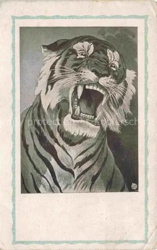 AK / Ansichtskarte Tiger  Tigre-- Zirkus Schau Carl Holzmueller 