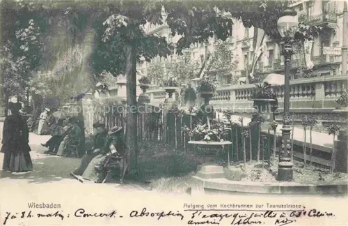 AK / Ansichtskarte WIESBADEN Aufgang zum Kochbrunnen zur Taunusstrasse