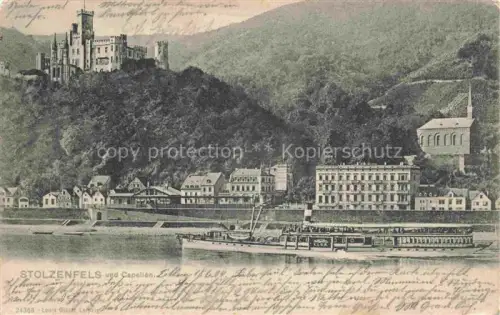 AK / Ansichtskarte Capellen  KOBLENZ Rhein Rheinland-Pfalz Blick ueber den Rhein Dampfer Schloss Stolzenfels