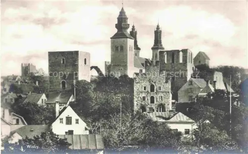 AK / Ansichtskarte Wisby Visby Ansicht mit Kirche