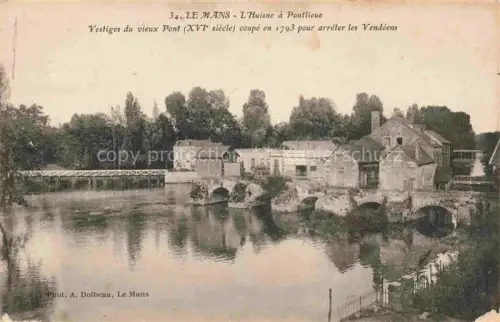 AK / Ansichtskarte LE MANS 72 Sarthe L'Huisne à Pontlieue Vestiges du vieux Pont XVIe siècle