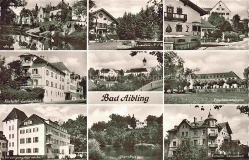 AK / Ansichtskarte BAD AIBLING Teilansichten Kurhaus Pension Kurhotel Ansicht mit Kirche An der Glonn Ghersburg