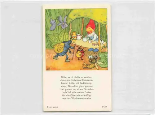 AK / Ansichtskarte IBM BOHATTA-MORPURGO Ida (1900-1992) Kuenstlerkarte Nr. 3424 Zwerg Kaefer Glaeschen Blumentau 