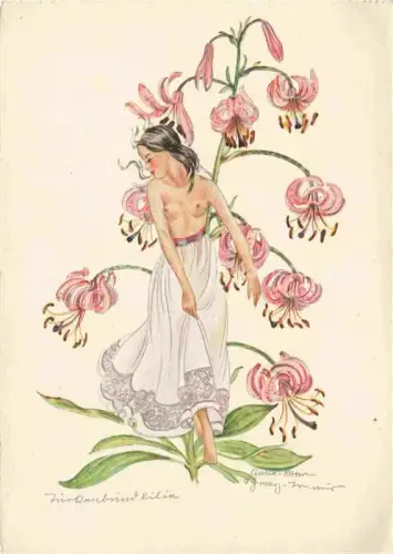 AK / Ansichtskarte SCHWARZ-TORINUS Anne-Marie Kuenstlerkarte Maedchen Frauen Blumen Litho