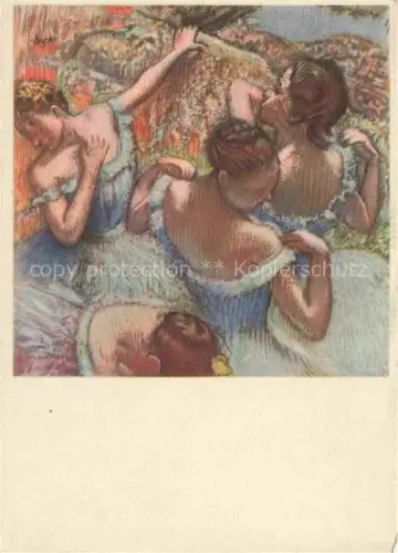 AK / Ansichtskarte DEGAS Edgar (1834-1917) Kuenstlerkarte Taenzerinnen in Blau Litho