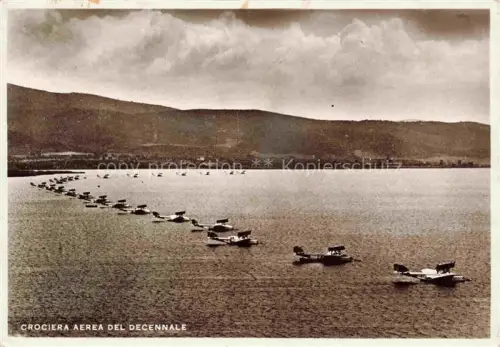AK / Ansichtskarte Wasserflugzeug Aviatik Flugwesen Lago di Orbetello la Squarda Atlantica Milano