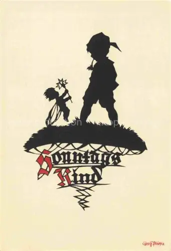 AK / Ansichtskarte PLISCHKE Georg Kuenstlerkarte Schattenbild Kinder Engel Sonntagskind 