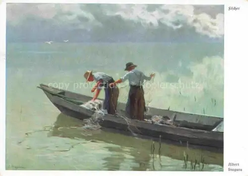AK / Ansichtskarte STAGURA A. Kuenstlerkarte Fischer Boot A. Wiechmann 