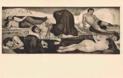 AK / Ansichtskarte HODLER Ferdinand (1853-1918) Kuenstlerkarte Die Nacht Bern Kunstmuseum