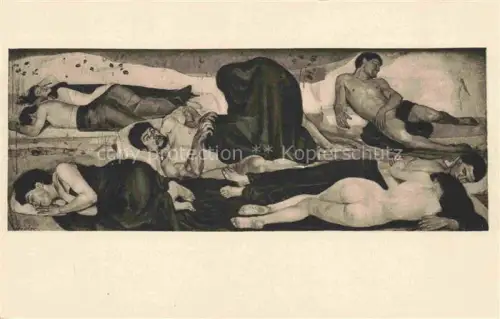 AK / Ansichtskarte HODLER Ferdinand (1853-1918) Kuenstlerkarte Die Nacht Bern Kunstmuseum 