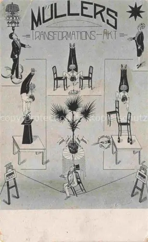 AK / Ansichtskarte Artistik Zirkus Artistique Cirque Circ-- Muellers Transformation Akt 
