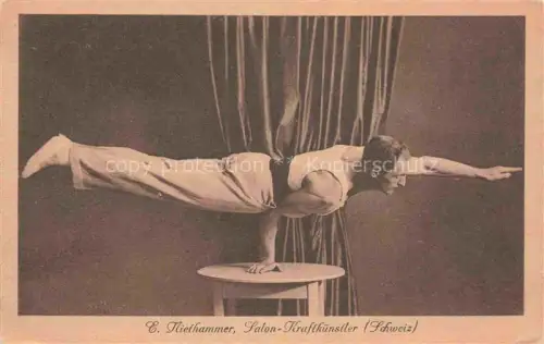 AK / Ansichtskarte Artistik Zirkus Artistique Cirque Circ-- E. Miethammer Salon Kraftkunst Schweiz 