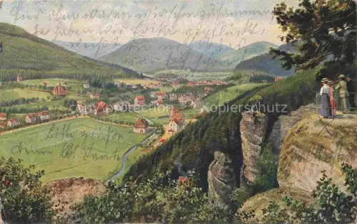 AK / Ansichtskarte HOFFMANN__Heinrich_Kuenstlerkarte Herrenalb vom Faltenstein gesehen  