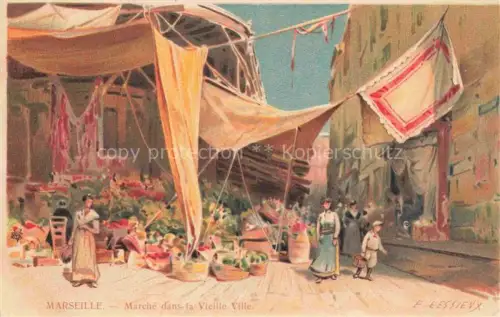 AK / Ansichtskarte LEssIEUX Ernest (1848-1925) Kuenstlerlitho Marseile Masrche dans Vieile Ville