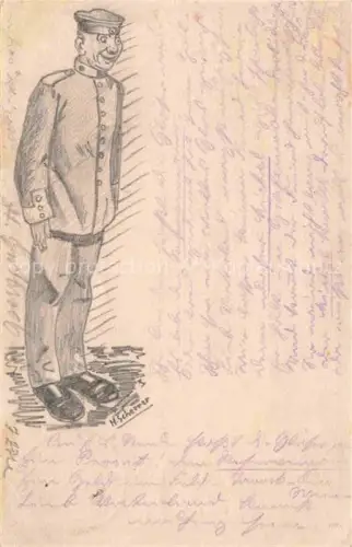 AK / Ansichtskarte SCHERRER H. Militaria Kuenstlerkarte Handgemalt 