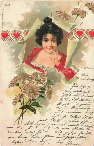 AK / Ansichtskarte Trachten H. Hagen Stettin Blumen Litho
