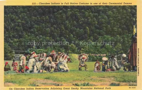 AK / Ansichtskarte Tanz Taenzer Dance Baile-- Asheville Cherokke Indians Full Native Costume 