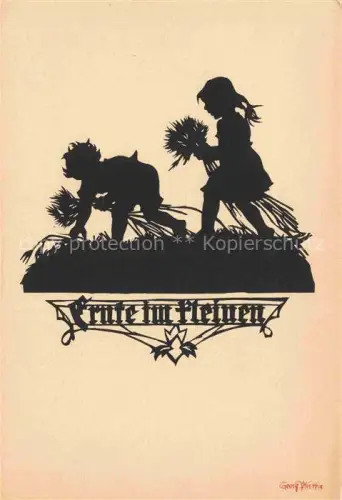 AK / Ansichtskarte PLISCHKE Georg Kuenstlerkarte Schattenbild Kinder Child Enfant 