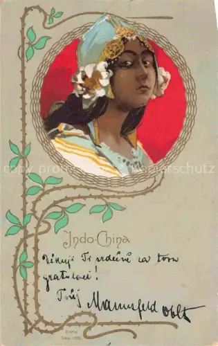 AK / Ansichtskarte Jugendstil Art Noveau Stile Liberty Modernismo-- Indo China