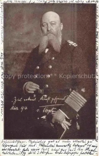 AK / Ansichtskarte TIRPITZ Alfred von Admiral Marine Warships Deutschland Deutsche Frauenverein Deutsche Rote Kreuz 