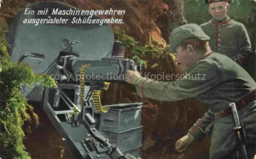 AK / Ansichtskarte MG Maschinengewehr Militaria Schuetzengraben 