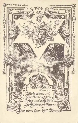 AK / Ansichtskarte Kriegsweihnacht Feldweihnacht Militaria Weihnachten Kameraden de 6 Armee 1916