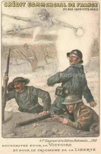 AK / Ansichtskarte Militaria France Victoire Triomphe Liberte Paris Schutzengraben Gewehr 