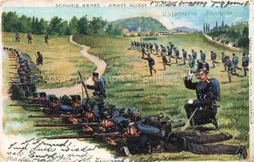 AK / Ansichtskarte STueCKELBERGER Wilhelm (1867-1926) Kuenstlerlitho Schweiz Schweizer Armee Fonterio Litho