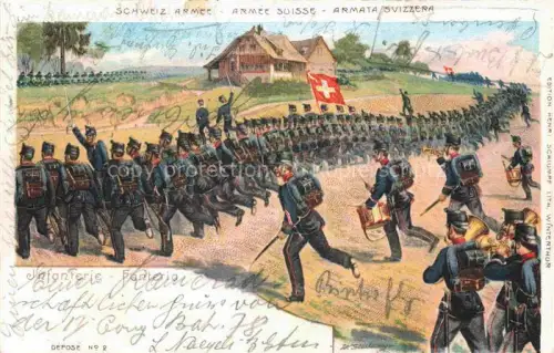 AK / Ansichtskarte STueCKELBERGER Wilhelm (1867-1926) Kuenstlerlitho Schweiz Schweizer Armee Infanterie