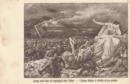AK / Ansichtskarte WEIss Rob. Kuenstlerkarte Europa weint ueber Uneinigkeit ihrer Volkes 
