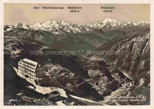 AK / Ansichtskarte Rhonegletscher Glacier du Rhone VS Belvedere Furka Matterhorn Weisshorn Dom