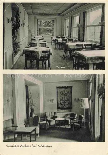 AK / Ansichtskarte Bad Salzhausen Nidda Staatliches Kurhaus Bad Salzhausen Terrasse