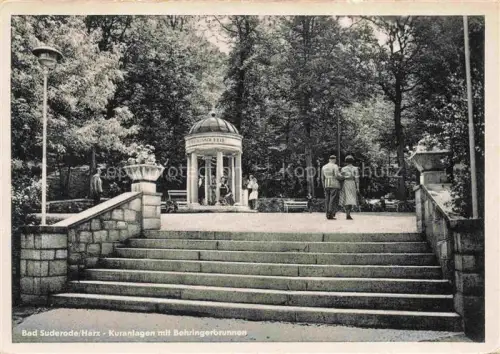 AK / Ansichtskarte Bad Suderode Kuranlagen mit Behringerbrunnen