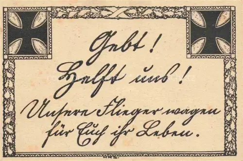 AK / Ansichtskarte Militaria Aviatik Gebt Hilfst uns Spendenkarte 