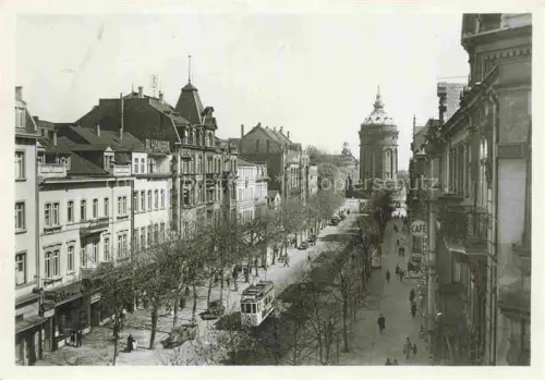 AK / Ansichtskarte STRAssENBAHN Tramway-- Mannheim Planken mit Wasserturm 