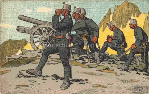 AK / Ansichtskarte MOOS  Carl (1878-1959) Kuenstlerlitho Schweiz Grenzbesetzung Gebirgsartillerie Montagne