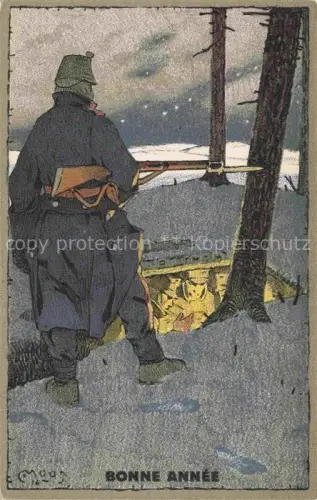 AK / Ansichtskarte MOOS  Carl (1878-1959) Kuenstlerlitho Schweiz Grenzbesetzung Bonne Annee 