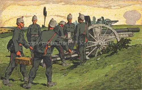 AK / Ansichtskarte MOOS  Carl (1878-1959) Kuenstlerlitho Schweiz Grenzbesetzung Artillerie 