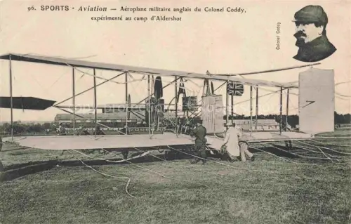 AK / Ansichtskarte CODDY Colonel Aviatik Flugwesen Sports Aeroplane militaire Alderhot