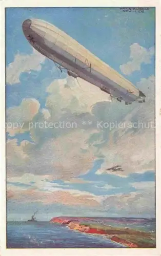 AK / Ansichtskarte SCHULZE Hans-Rudolf Berlin Militaria Kuenstlerkarte Deutsche Luftflotte Verein Reichsmarineluftschif 