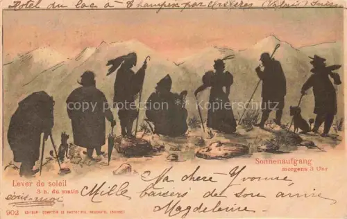 AK / Ansichtskarte Gruss aus den Bergen Litho Sonnenaufgang morgen 3 Uhr 