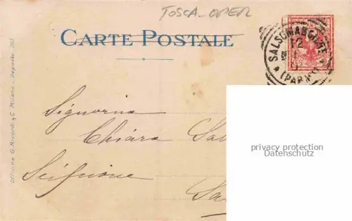 AK / Ansichtskarte TOSCA Puccini Giacomo Oper Opera-- G. Ricordi Milano 