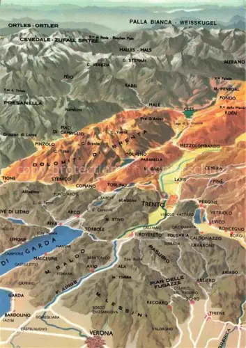 AK / Ansichtskarte Dolomiten Dolomiti IT Luftaufnahme der Dolomiten