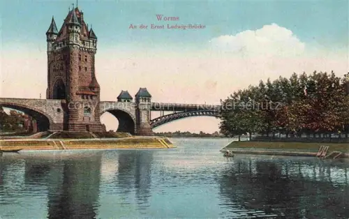 AK / Ansichtskarte WORMS Rhein An der Ernst Ludwig Bruecke