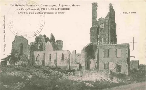 AK / Ansichtskarte Ville-sur-Tourbe Sainte-Menehould 51 Marne Chef lieu d'un Canton entierement detruit